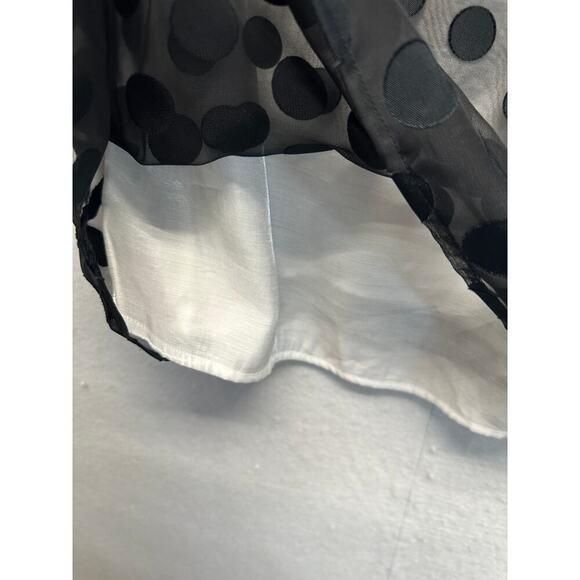 White House Black Market WHBM Dress Women 4 Overlay Polka Dot Sheer Coquette - Picture 6 of 11